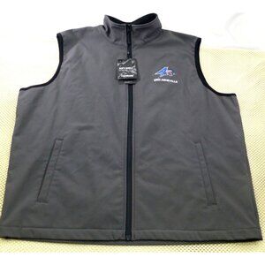 NWT Landway UNC Asheville Soft-Shell Full Zip Vest Gray Double Pockets Size Larg
